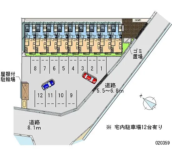 ★手数料０円★福山市山手町　月極駐車場（LP）